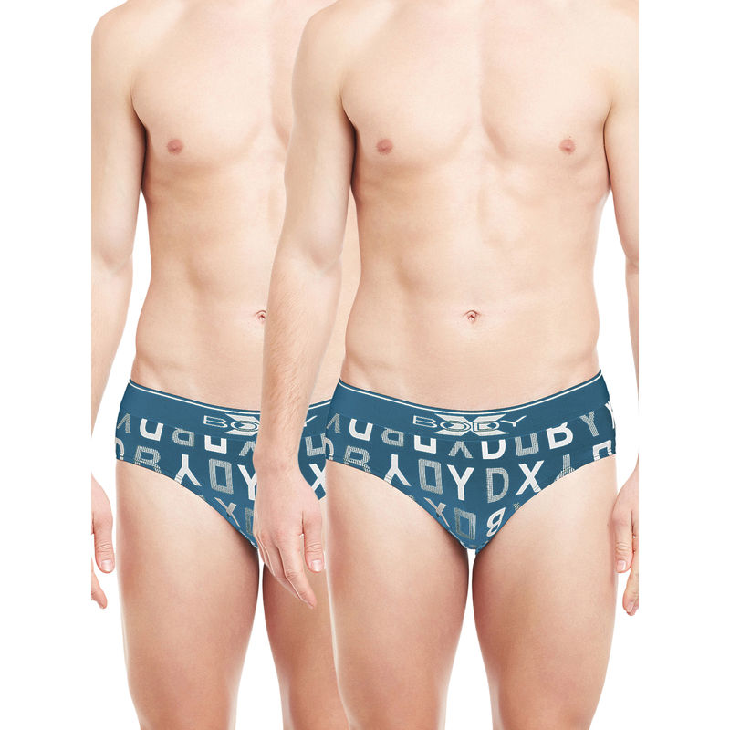 BODYX Mens Cotton Printed Briefs (Pack of 2) (S)