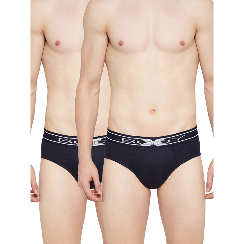 BODYX Mens Solid Briefs (Pack of 2) (S)