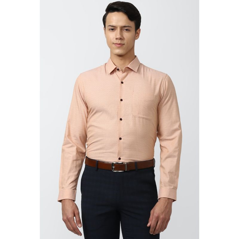 Peter England Men Peach Slim Fit Formal Shirt (38)