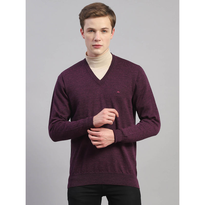 Monte Carlo Purple Woven V-Neck Sweater (XL)