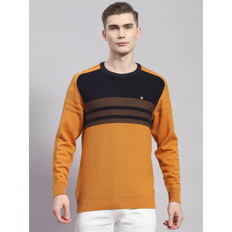 Monte Carlo Yellow Gold Woven Round Neck Sweater (M)