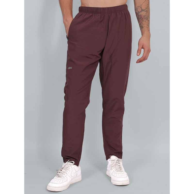 Dida Men Maroon Solid Trackpant (M)