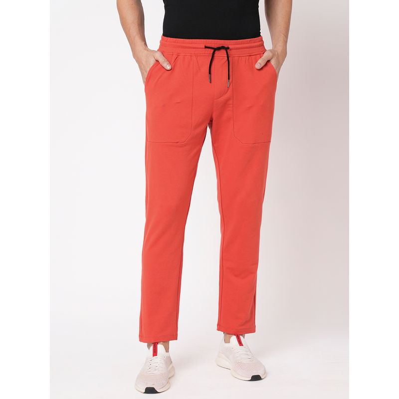 ROOKIES Rust Slim Fit Cotton Spandex Athleisure Trackpant (L)