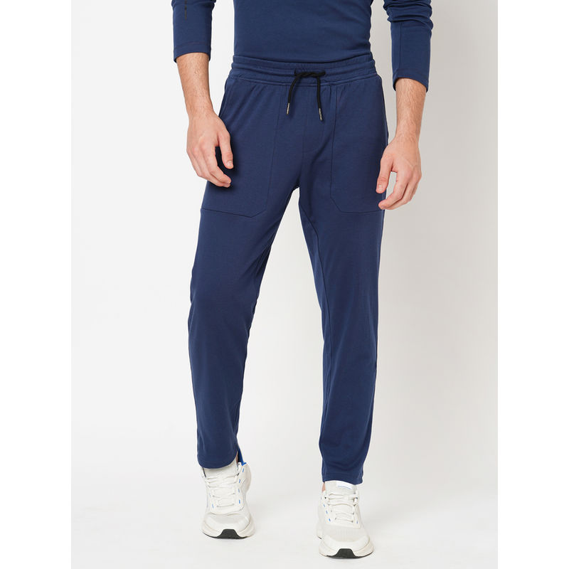 ROOKIES Navy Blue Slim Fit Pure Cotton Athleisure Trackpant (3XL)
