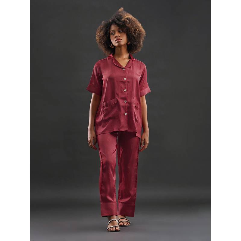 Noite Luxe Soft Satin Lounge Co-ord Set – Relaxed Fit (XS)