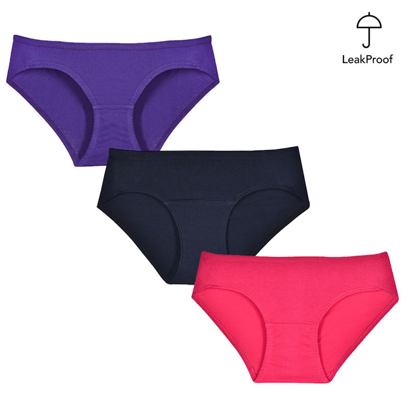 Adira Pack Of 3 Leakproof Panties - Multi-Color (L)