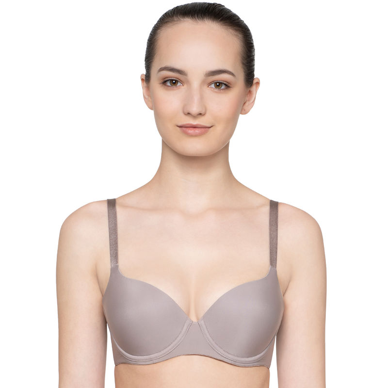 Triumph T-Shirt Bra 60 Invisible Wired Padded Body Make-Up Everyday Bra - Grey (38F)