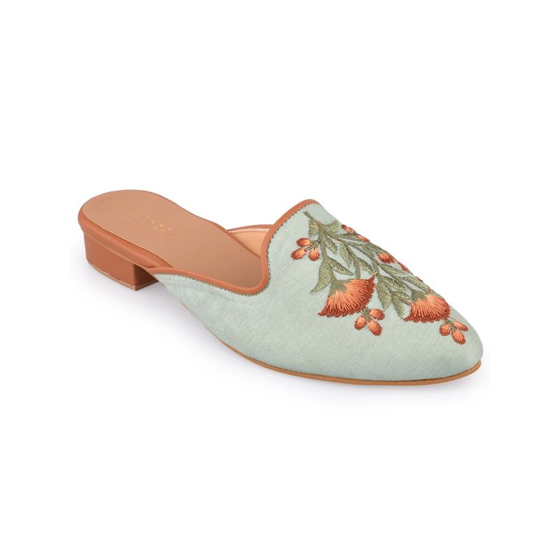 EK_agga Solid Teal Mules (UK 5)