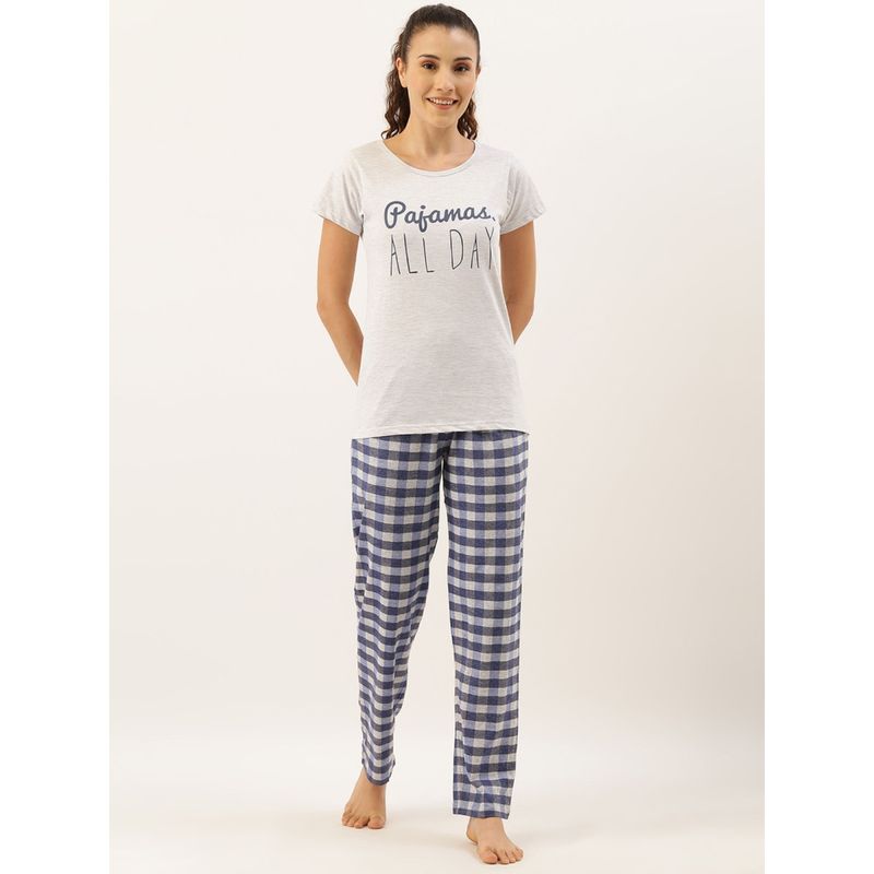 Clt.s Women Tshirt & Pyjama Set Grey Buy Clt.s Women Tshirt