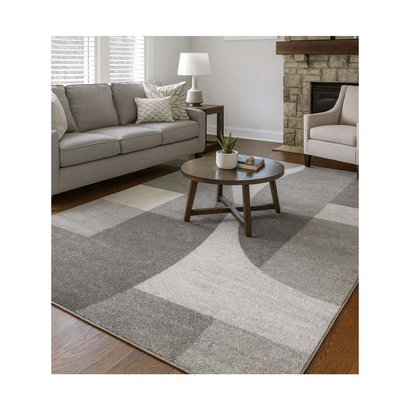 OBSESSIONS Abstract Polypropylene Carpet, Cream (6X9 Feet)