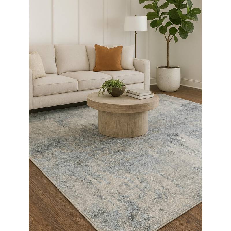 OBSESSIONS Polyester Machine Made Rectangular Floor Carpet, Grey (4X6 Feet)