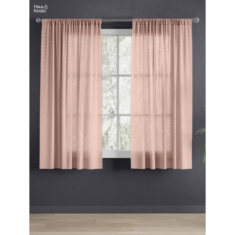 Haus & Kinder Signature Warm Wave Sheer Jacquard Window Curtains (5 Feet) (Pack of 2)