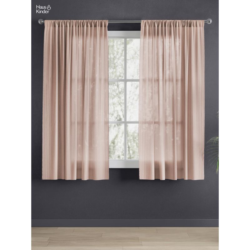 Haus & Kinder Signature Desert Blush Sheer Jacquard Window Curtains 95 GSM (5 Feet) (Pack of 2)