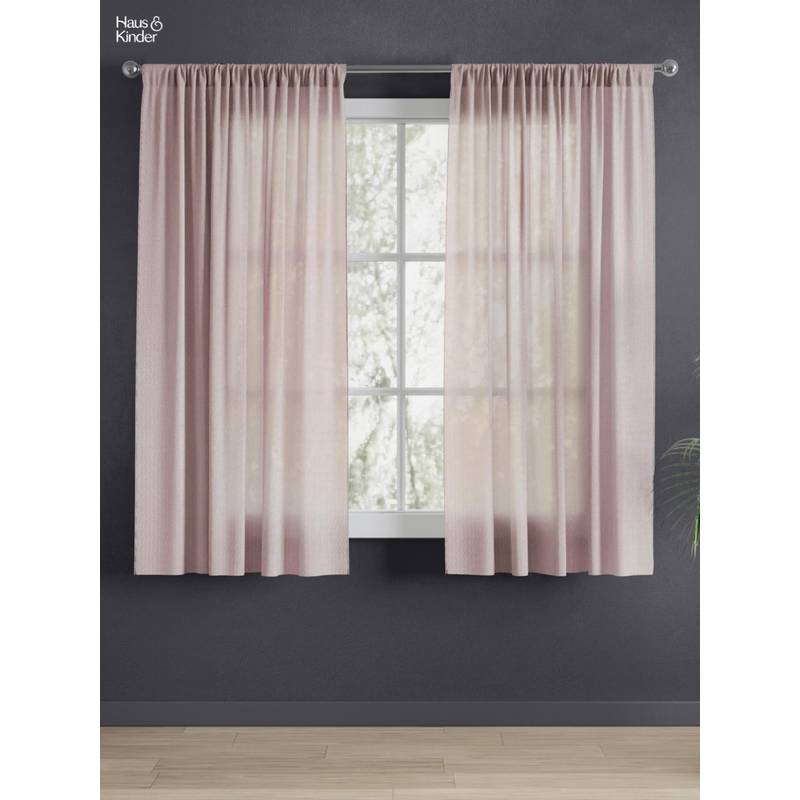 Haus & Kinder Signature Sand Ripple Sheer Jacquard Window Curtains 130 GSM (5 Feet) (Pack of 2)