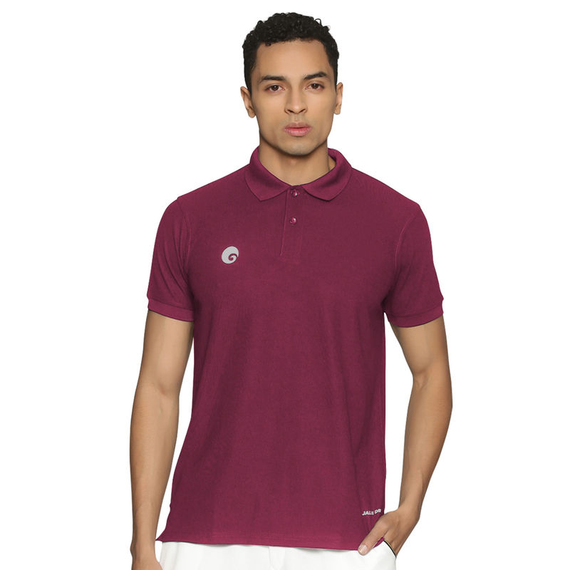 Omtex King Polo T-Shirt With Collar, Half Sleeves French Wine For Men (2XL)