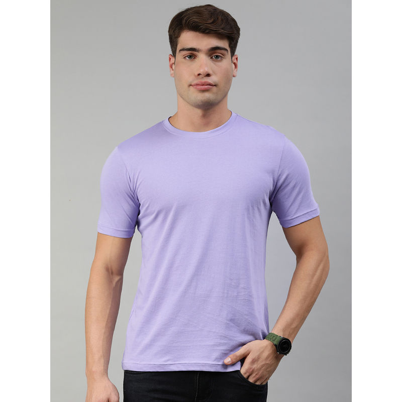 Huetrap Mens Violet Tulip Round Neck Short Sleeve Premium T-Shirt (XL)