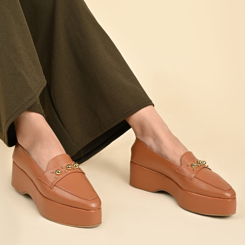 SKO Rebeccax Tan Loafers (EURO 38)