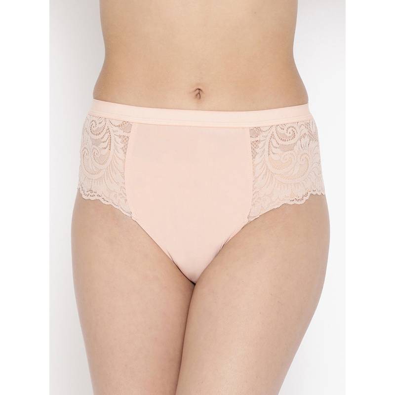 AOBA Women Beige Lace Detail Hipster Briefs (S)