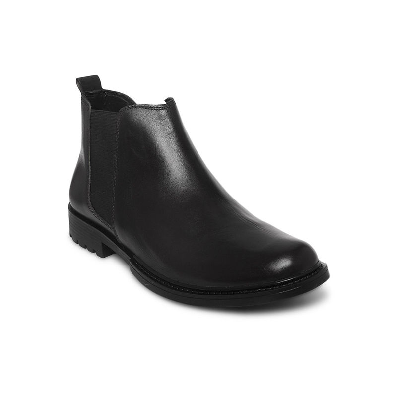 Louis Stitch Solid Black Italian Leather Chelsea Boots (UK 9)