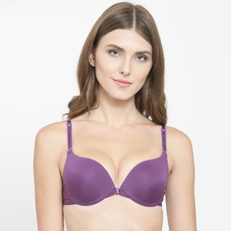 PrettyCat Front Closure Pushup Bra - Purple (32B)