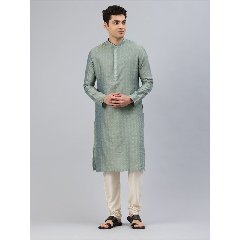 Manthan Green Blended Viscose Woven Kurta and Churidar (Set of 2) (2XL)