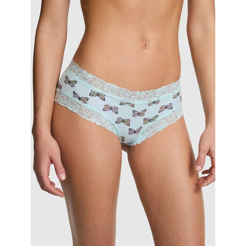 Victoria's Secret PINK Cotton Lace Trim Cheeky Panty (XS)