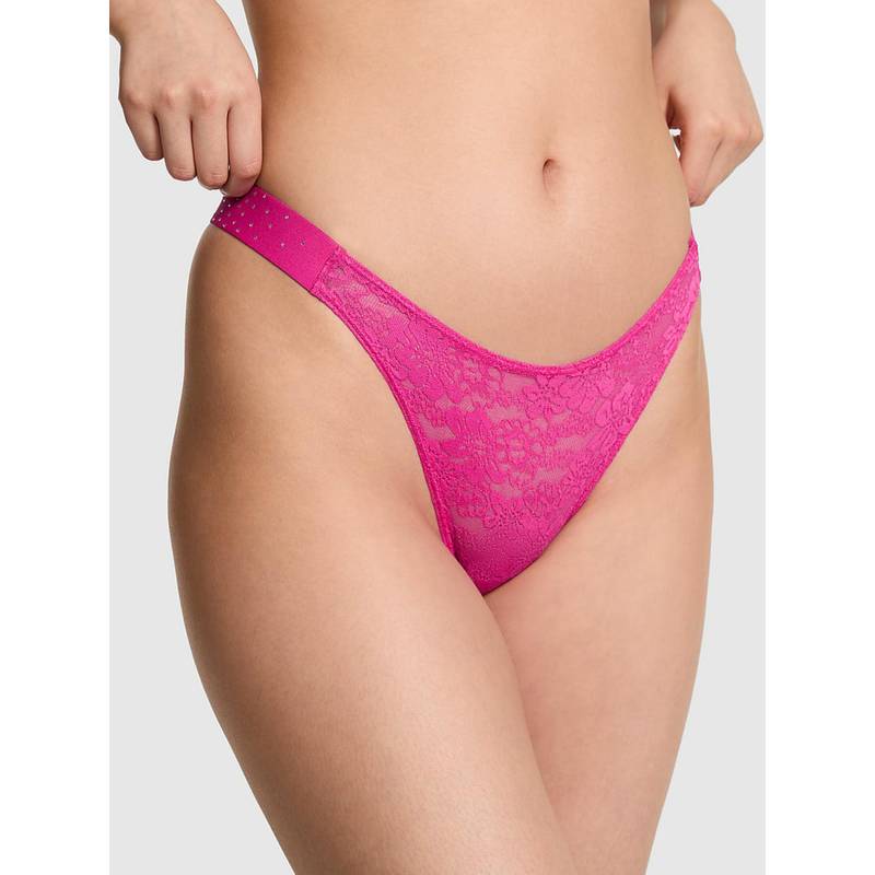 Victoria's Secret PINK Bling Lacie Logo Scoop Thong (XS)