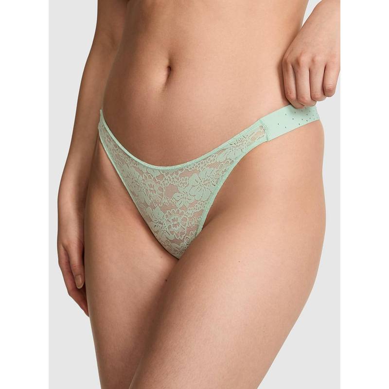 Victoria's Secret PINK Bling Lacie Logo Scoop Thong (S)