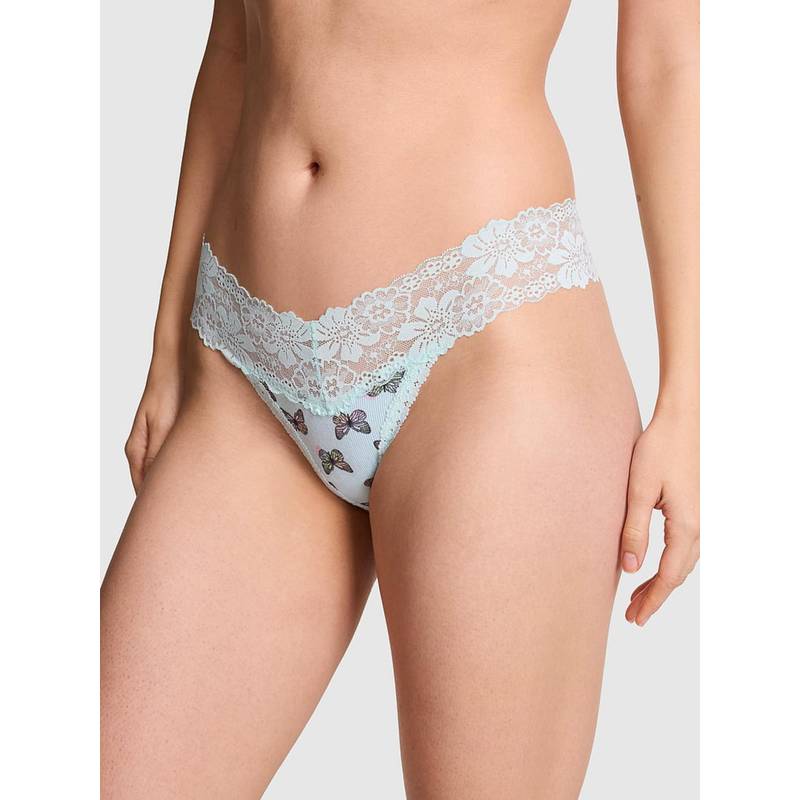 Victoria's Secret PINK Wink Lace Trim Thong Panty (S)