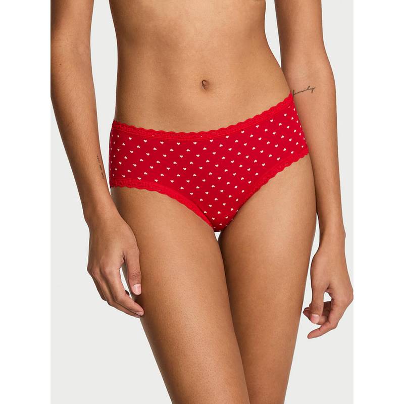 Victoria's Secret Lace Trim Cotton Lace Waist Cheeky Panty (XS)