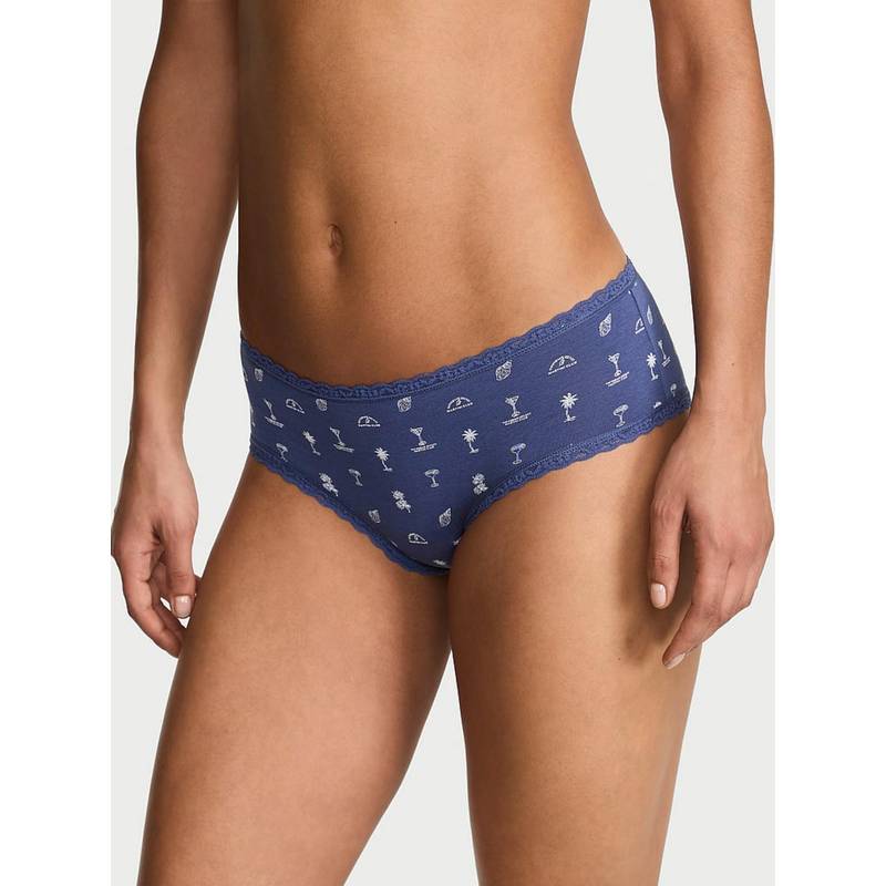 Victoria's Secret Lace Trim Cotton Lace Waist Cheeky Panty (S)