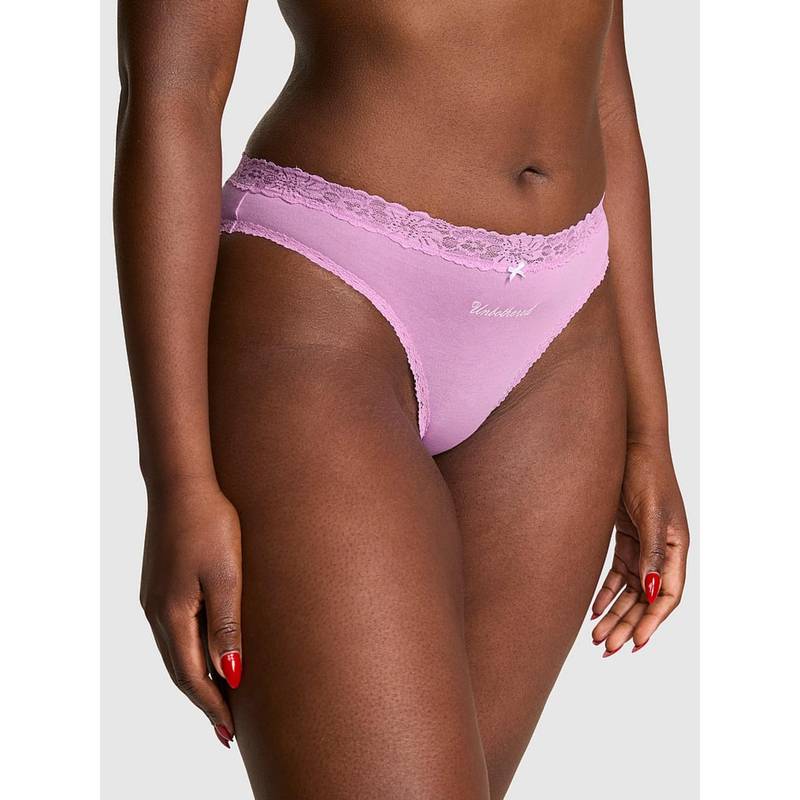 Victoria's Secret PINK Cotton Lace Trim Cheeky Panty (XS)