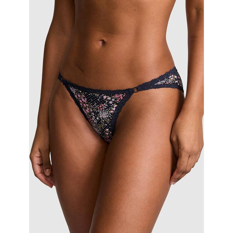 Victoria's Secret PINK Cotton Lace Trim Low Rise Cheeky Panty (XS)