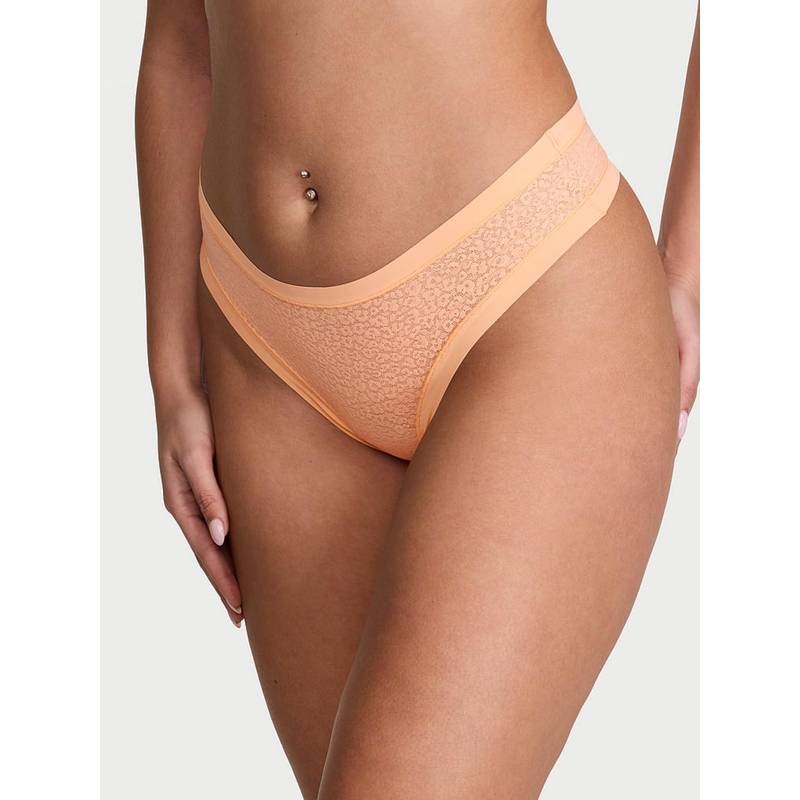 Victoria's Secret No Show Leopard Lace Thong Panty (XS)