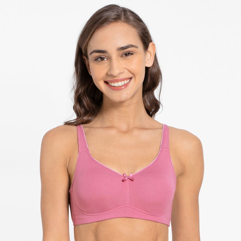 Jockey FE41 Wirefree Non Padded Cotton Elastane Full Coverage Everyday Bra - Rose (36B)