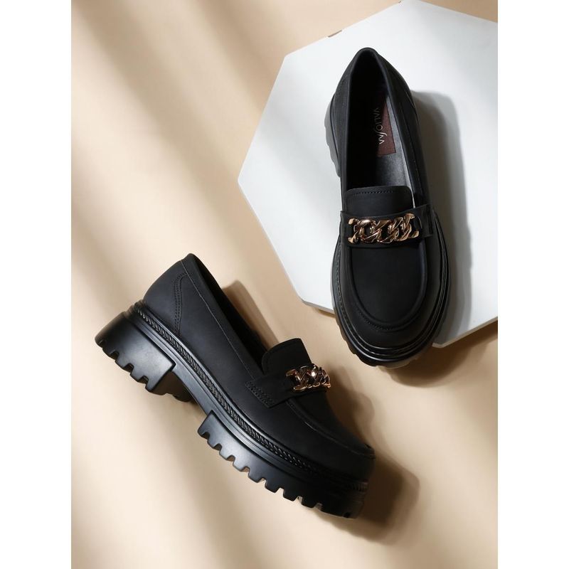 VALIOSAA Black Casual Loafers (EURO 39)