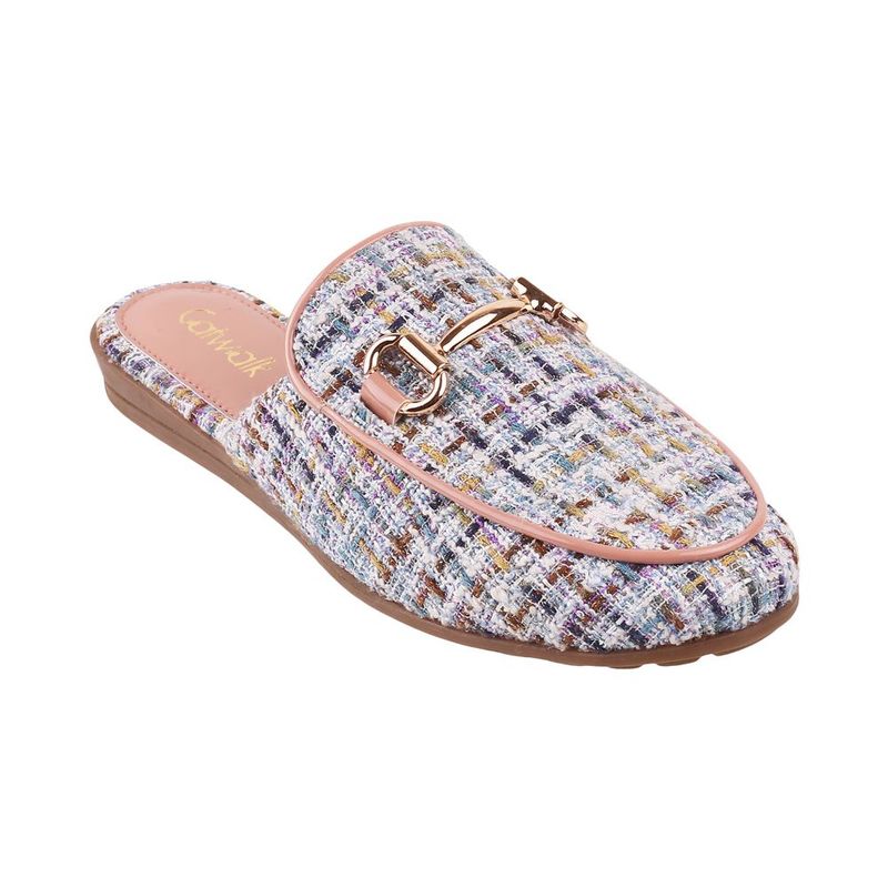 Buy CATWALK Tweed Metallic Accent Mules Online
