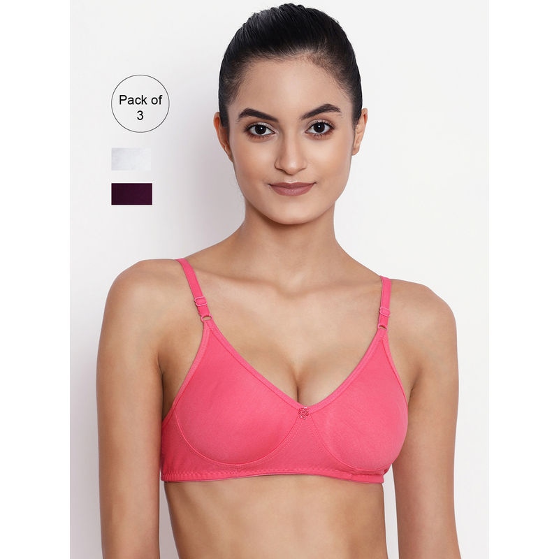 Abelino Pack Of 3 Non Padded Seamless Bras. - Multi-Color (28B)