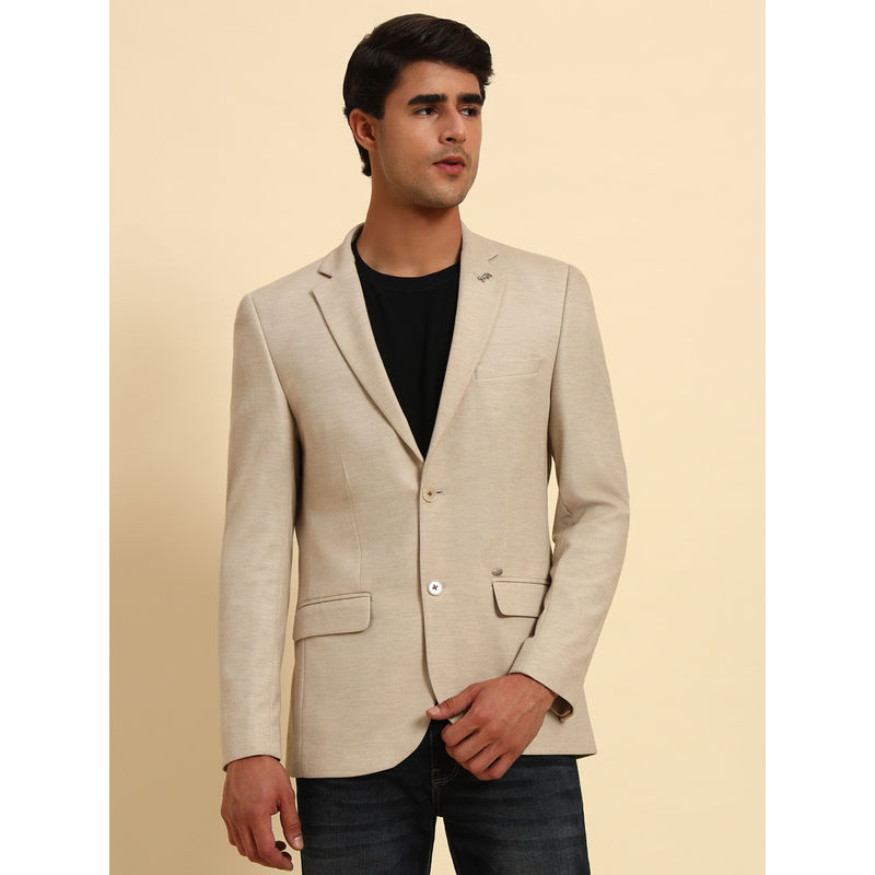 Cantabil Men Beige Solid Slim Fit Blazer (36)