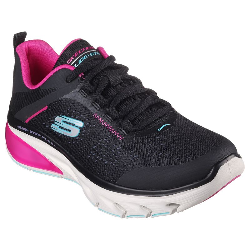 SKECHERS GLIDE STEP FLEX AIR Black Sneakers (UK 5)