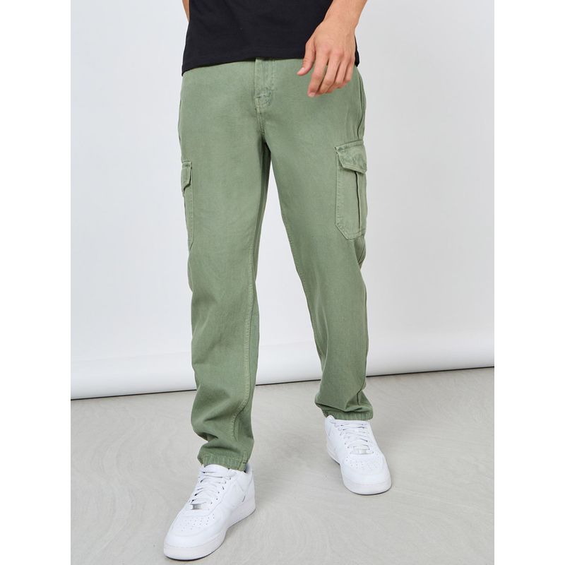 Styli Overdyed Cargo Pocket Straight Fit Jeans (34)