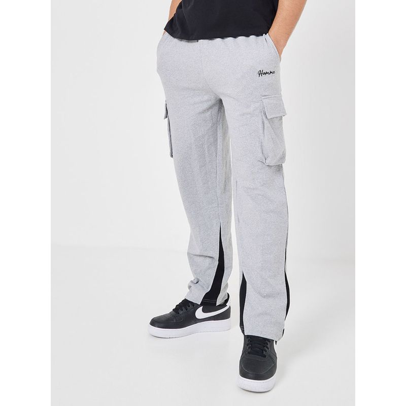 Styli Colorblock Relaxed Fit Open Hem Cargo Trackpant (L)