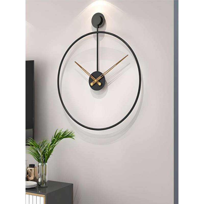 Buy The Art House CL145 60 x 50cm Black Round Metal Wall Clock Online
