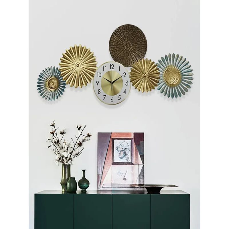 Buy The Art House CL21 100.076 x 45.974 cm White and Gold Round Metal ...