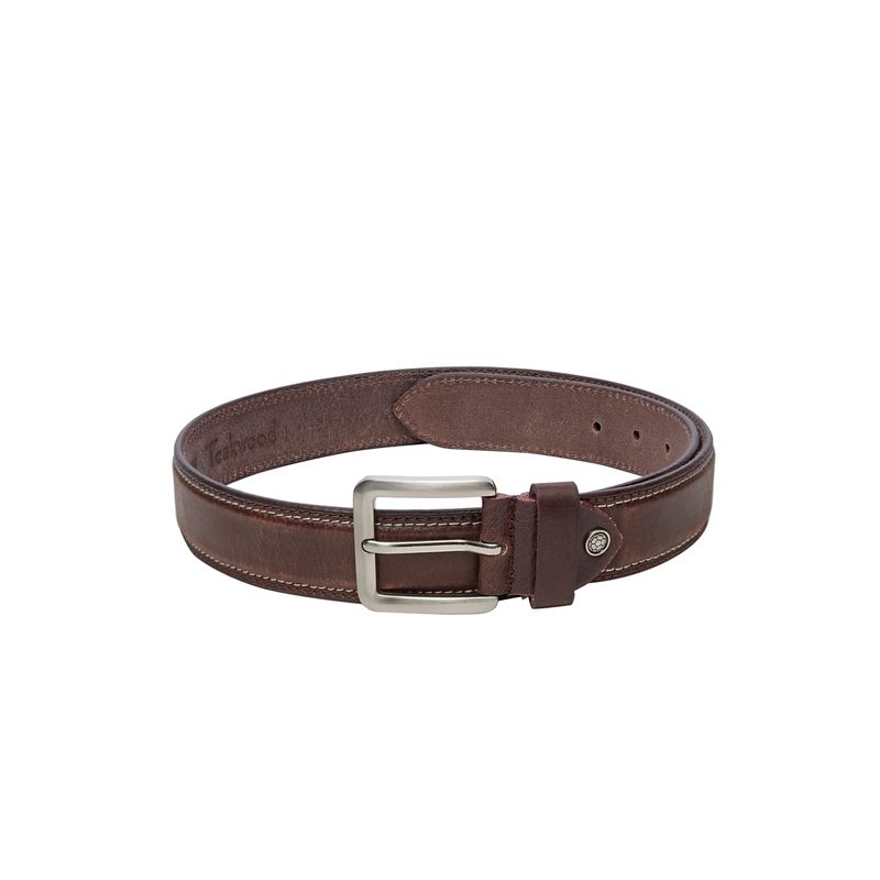 Teakwood Leathers Men Brown Solid Leather Belt - 38
