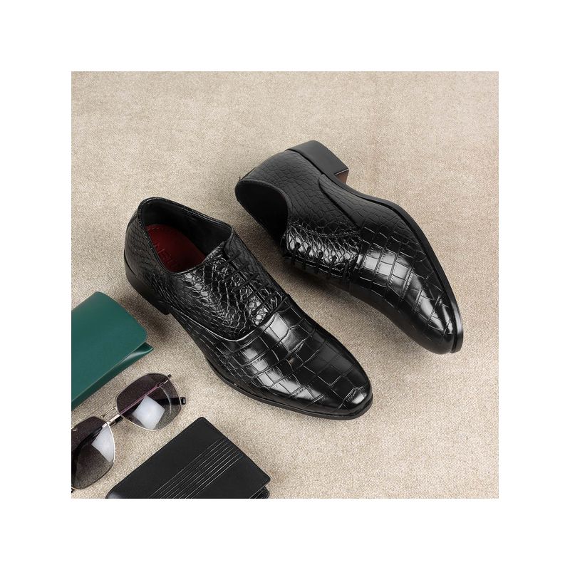 Metro Men Black Lace Up Formal Oxfords (EURO 40)
