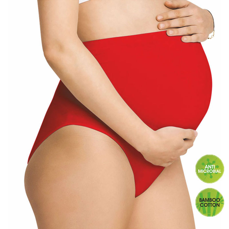 Lavos Bamboo Cotton Red Pregnancy Panty (XL)
