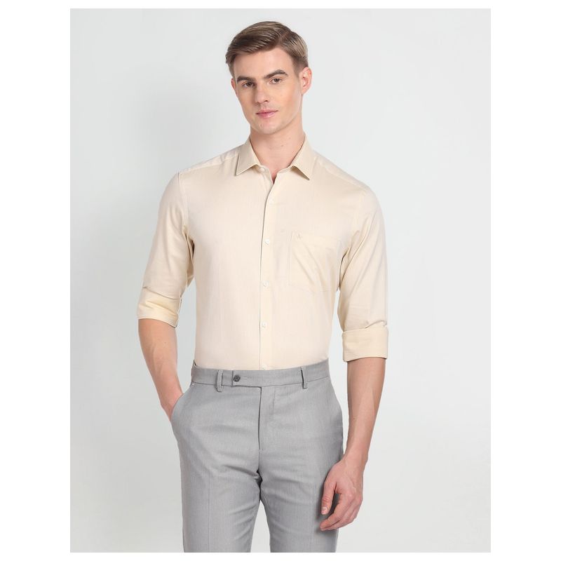 Arrow Patterned Weave Slim Fit Shirt (39)