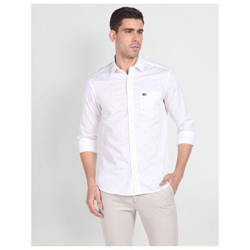 Arrow Sports Brand Print Slim Fit Shirt (40)
