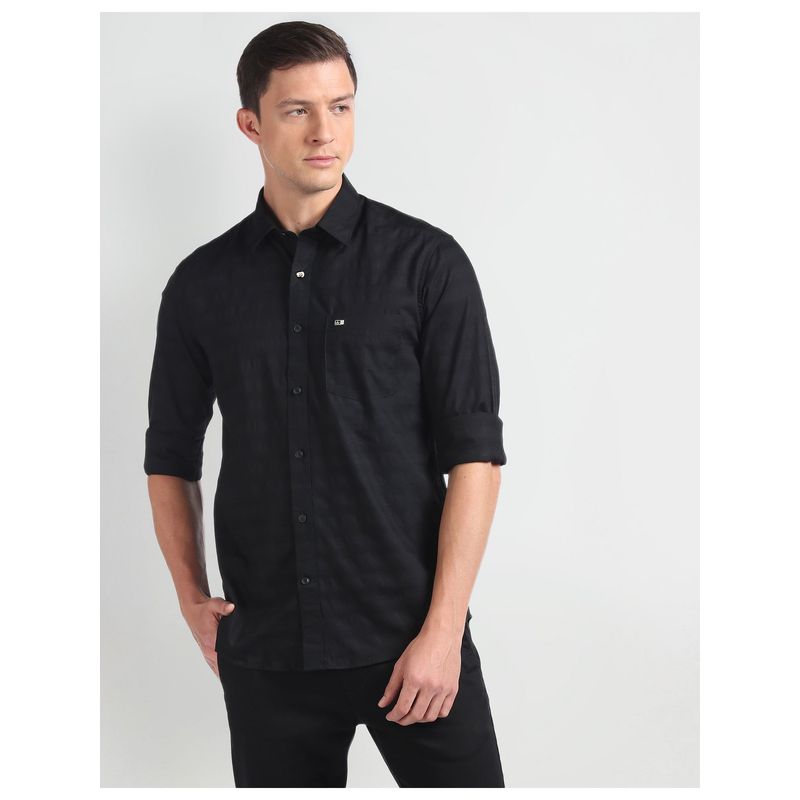 Arrow Horizontal Stripe Cotton Shirt (46)